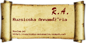 Ruzsicska Annamária névjegykártya