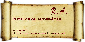 Ruzsicska Annamária névjegykártya