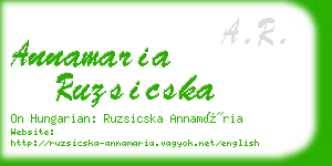 annamaria ruzsicska business card